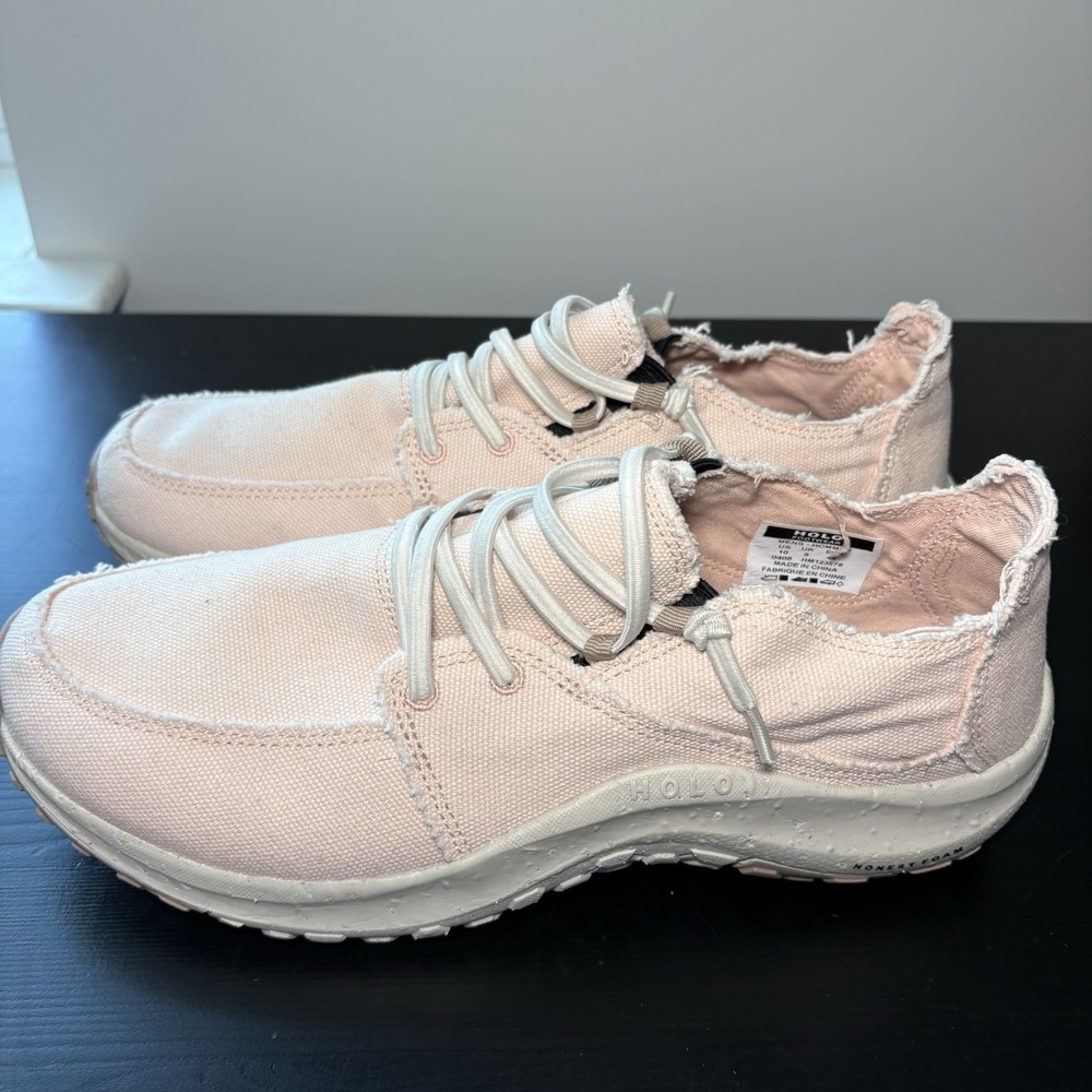 Holo Mens Shoes Canvas Athena Lace Up Light Pink Eco Friendly Size 10 New